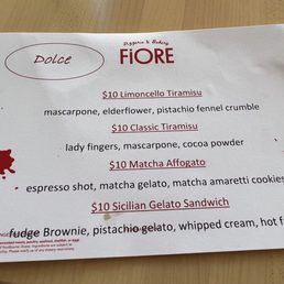 Dessert menu - October 2023