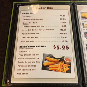 Rockin' Ramen - The menu at jakes rocking ramen! - Ramen Near Me - Temecula, California