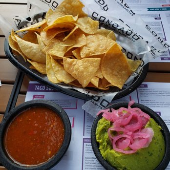Condado Tacos - Chips, guac and salsa Roja - Tacos Near Me - Troy, Michigan