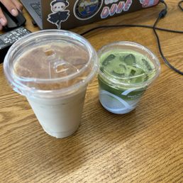 Cafe de olla latte, black sesame matcha Cafe de olla latte, black sesame matcha