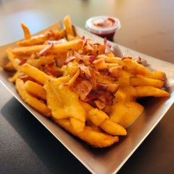 DareDevil Dogs - Beer Cheese Fries, huge.. not a side dish!