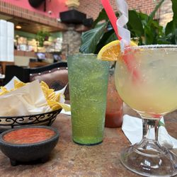 Cancun Mexican Bar & Grill - Chips and margarita.