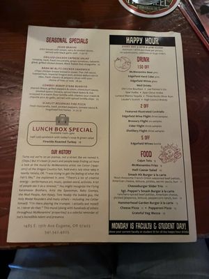 Menu photo 1 McMenamins East 19th Street Cafe Eugene, OR