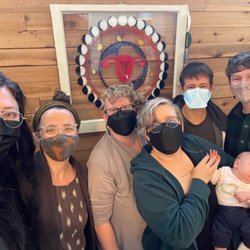 Unfurling Birth and Midwifery Services - Unfurling team and my family at our last postpartum visit! Catherine, Sarah, and Carter are amazing!