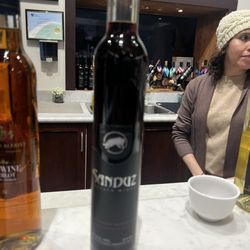 Sanduz Estate Winery - A photo of two bottles of ice wine in different flavors.