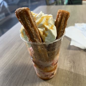 Los Conos Locos - Churro Split - Shaved Ice Near Me - San Antonio, Texas