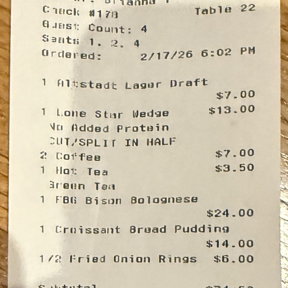 Hill & Vine - Our check - Cocktail Bars Near Me - Fredericksburg, Texas