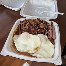 Pancake breakfast with ham