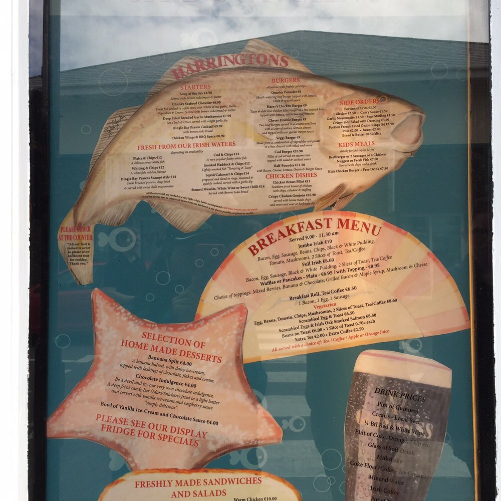 Harrington's Fish and Chips - Sit down menu - Fish & Chips Near Me - Dingle, Kentucky