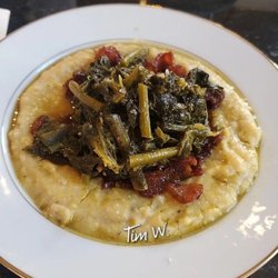 ECHT Coffee House - Grits & Greens topped with Bacon