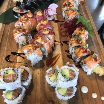 Rice N Roll Bistro - Awesome maki on top, dancing on the moon middle left, Alaska bottom, Milwaukee on the right - Sushi Bars Near Me - Milwaukee, Wisconsin Rice N Roll Bistro - Awesome maki on top, dancing on the moon middle left, Alaska bottom, Milwaukee on the right - Sushi Bars Near Me - Milwaukee, Wisconsin
