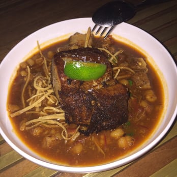 Redbird - Posole $16 heritage pork belly, chicanitas. SO GOOD - New American Near Me - Los Angeles, California