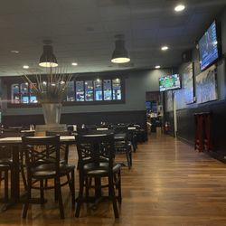 Prime Time Pub and Grill - The ambiance. The bar is behind that wall