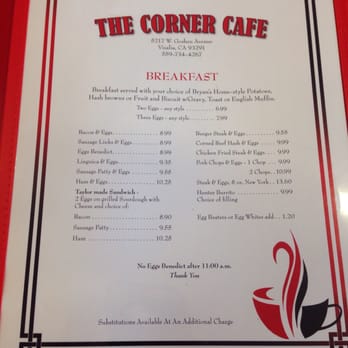 The Corner Cafe - Menu - Breakfast & Brunch Near Me - Visalia, California The Corner Cafe - Menu - Breakfast & Brunch Near Me - Visalia, California