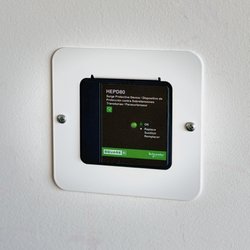 Key Electric - Square D HEPD80 whole-home surge protector -- green "OK" status confirmed. Add-on available with any generator inlet install. Upstate SC.