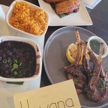 Havana - Chimichurri lamb chops, rice, beans and plantains - Cuban Near Me - Walnut Creek, California Havana - Chimichurri lamb chops, rice, beans and plantains - Cuban Near Me - Walnut Creek, California