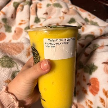 Taichi Bubble Tea - Mango milk crush. Tastes Like a mango milkshake!! - Bubble Tea Near Me - Columbia, Maryland
