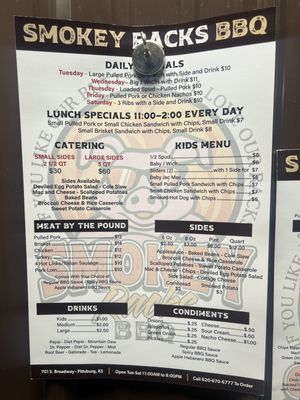 Menu photo 1 Smokey Racks BBQ Pittsburg, KS Menu photo 1 Smokey Racks BBQ Pittsburg, KS