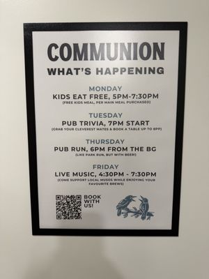 Menu photo 1 Communion Brewing Conpany Burnie, TAS Menu photo 1 Communion Brewing Conpany Burnie, TAS