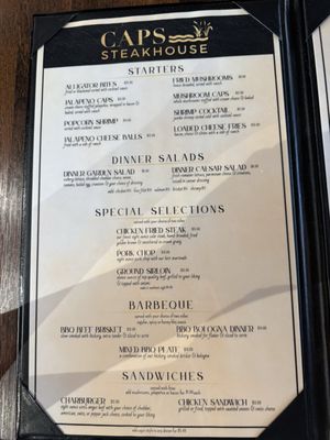 Menu photo 1 CAPS Steakhouse Mannford, OK Menu photo 1 CAPS Steakhouse Mannford, OK
