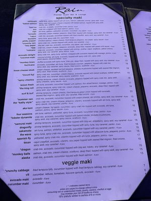 Menu photo 6 Rain Premier Sushi Bar & Lounge Amarillo, TX