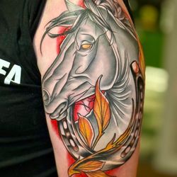 Until Ink Do Us Part Tattoo Gallery - Large color piece for blacksmith friend by Scout