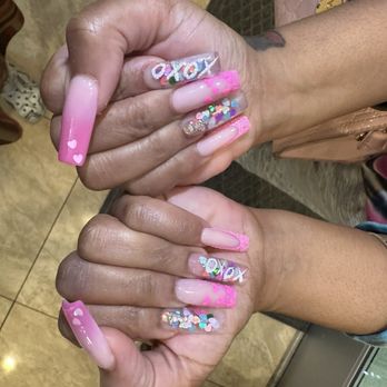 Castle Nails and Spa - Pink summer long nail , ready for dance , - Nail Salons Near Me - Carrollton, Texas Castle Nails and Spa - Pink summer long nail , ready for dance , - Nail Salons Near Me - Carrollton, Texas