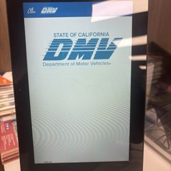 California Department of Motor Vehicles - IPad to check. (If it's working. If not there's a clip board to check in.)