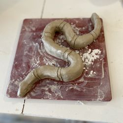 Nashville Pottery - My attempt at a sea snake in the Sculpture class. Can't wait for the glaze.