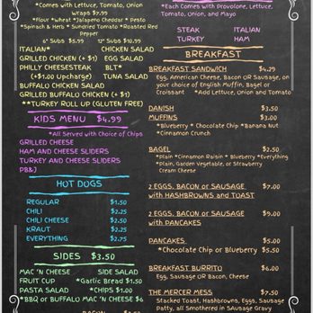 Mercer Mercantile - Backside of the menu - Coffee & Tea Near Me - Mercer, Pennsylvania Mercer Mercantile - Backside of the menu - Coffee & Tea Near Me - Mercer, Pennsylvania