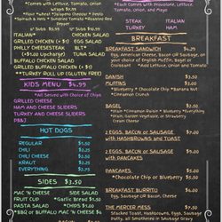 Mercer Mercantile - Backside of the menu