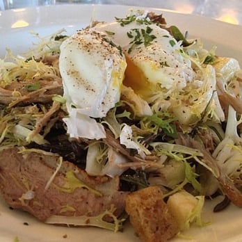 Heirloom Cafe - Duck Breast & Confit Salad w/ Gravenstein Apples, Poached Egg & Levain Croutons ($24) - New American Near Me - San Francisco, California Heirloom Cafe - Duck Breast & Confit Salad w/ Gravenstein Apples, Poached Egg & Levain Croutons ($24) - New American Near Me - San Francisco, California
