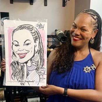 Sketchfaces DC - Great drawing at a Juneteenth event in 2024. Caricature by Mark Gootz! - Caricatures Near Me - Alexandria, Virginia
