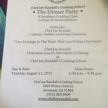 Chef Joe Randall's Cooking School - Cooking Schools Near Me - Savannah, Georgia