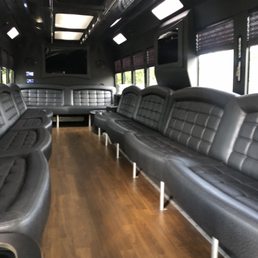 Interior of the party bus Interior of the party bus