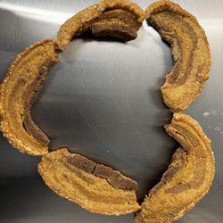 Carnitas Michoacan - Chicharrones in the shape of a heart .