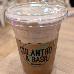 Vietnamese milk coffee with ube cream Vietnamese milk coffee with ube cream
