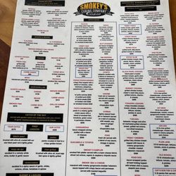 Smokey's House - Menu