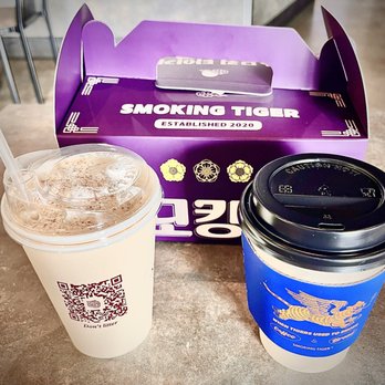 Smoking Tiger Coffee Lab - Banana milk latte and hot to go Spaniard - Coffee & Tea Near Me - Whittier, California Smoking Tiger Coffee Lab - Banana milk latte and hot to go Spaniard - Coffee & Tea Near Me - Whittier, California