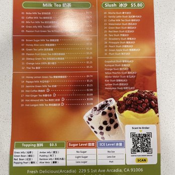 Fresh Delicious - Drink pricing as of 12/30/21 - Bubble Tea Near Me - Arcadia, California Fresh Delicious - Drink pricing as of 12/30/21 - Bubble Tea Near Me - Arcadia, California