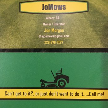 JoMows - a business card with a picture of a lawn mower - Lawn Services Near Me JoMows - a business card with a picture of a lawn mower - Lawn Services Near Me