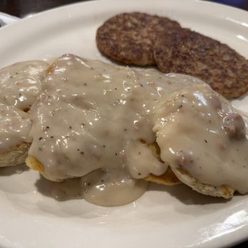 Blueberry Hilltop Cafe - Biscuits and gravy with sausage patties - Diners Near Me - Mount Pleasant, Wisconsin