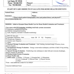 Dynamic Home Health Care - Order Form
