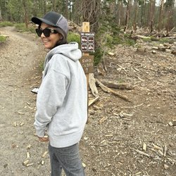 Inyo Craters - Tiny hand written sign at trail head is the only indicator for where to go
