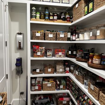 Cape Fear Kitchen and Baths - Added new pantry shelves and our design team organized the shelves for the homeowner - General Contractors Near Me - Hampstead, North Carolina