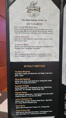 Menu photo 1 Guy's Highball Lounge Burbank, CA Menu photo 1 Guy's Highball Lounge Burbank, CA