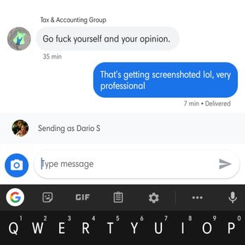 Tax & Accounting Group - screenshot of a conversation had with the owner. - Accountants Near Me Tax & Accounting Group - screenshot of a conversation had with the owner. - Accountants Near Me