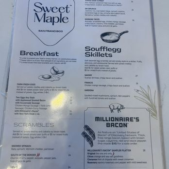 Sweet Maple - Menu - American Near Me - San Francisco, California