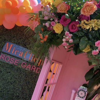 Allie's Designs and Events - Mica Clicquot Rose Garden. Same greenery from Friday night with fresh bright flowers for Saturday. - Party & Event Planning Near Me Allie's Designs and Events - Mica Clicquot Rose Garden. Same greenery from Friday night with fresh bright flowers for Saturday. - Party & Event Planning Near Me