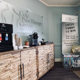 Coffee bar and prize area Coffee bar and prize area